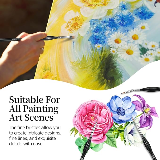 Detail Paint Brushes Set,15pcs Miniature Paint Brushes for Fine Detailing, Art Painting, Micro Detail Paint Brush for Acrylics,Oils, Watercolors,Paint by Number,Models,Face, Nail,Craft,Figurine,40k