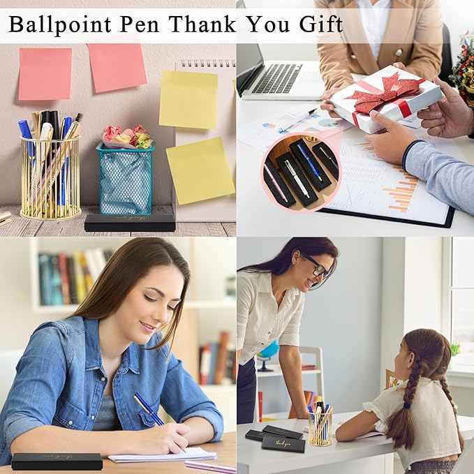 PerKoop 10 Set Thank You Gifts Inspirational Ballpoint Pens with Gift Boxes Bulk Appreciation Party Favors for Employee Coworker Staff Team Friends Office Supplies(Multicolor,Mixed)