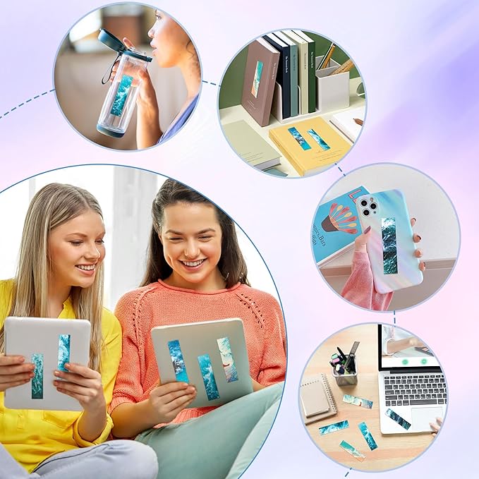 50PCS Calm Strips for Anxiety Sensory Stickers Calm Stickers for Relieve Adults Kids Teens Fidgets Stress Office&Classroom Supplies Anxiety Relief Items with Tactile Textured Surface Patterns(Sea)