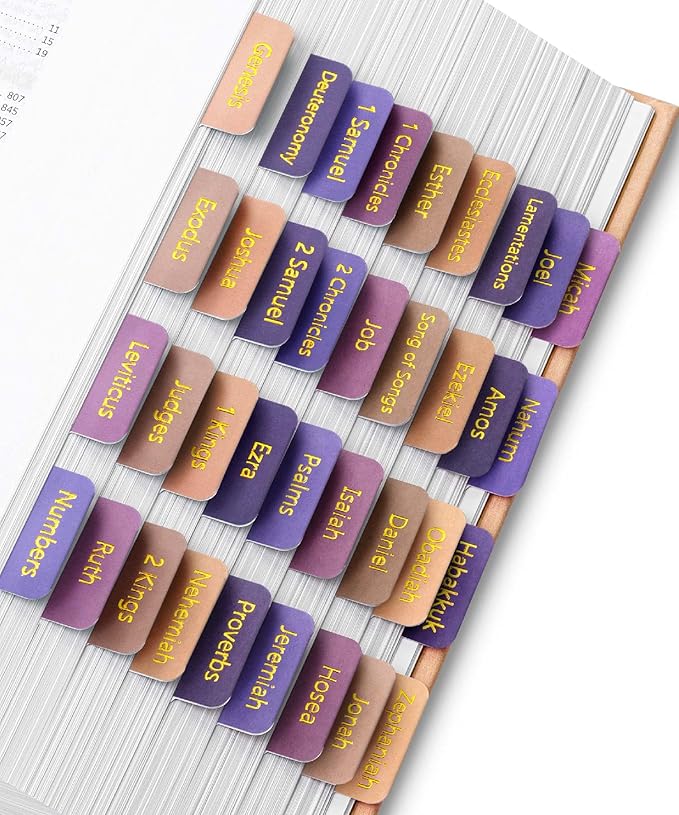 Mr. Pen- Bible Tabs, 75 Tabs, Lavender Fields, Gold Foil Lettering, Laminated Bible Tabs for Women and Men, Bible Tabs for Study Bible Index Tabs, Bible Book Tabs, Bible Labels Tabs