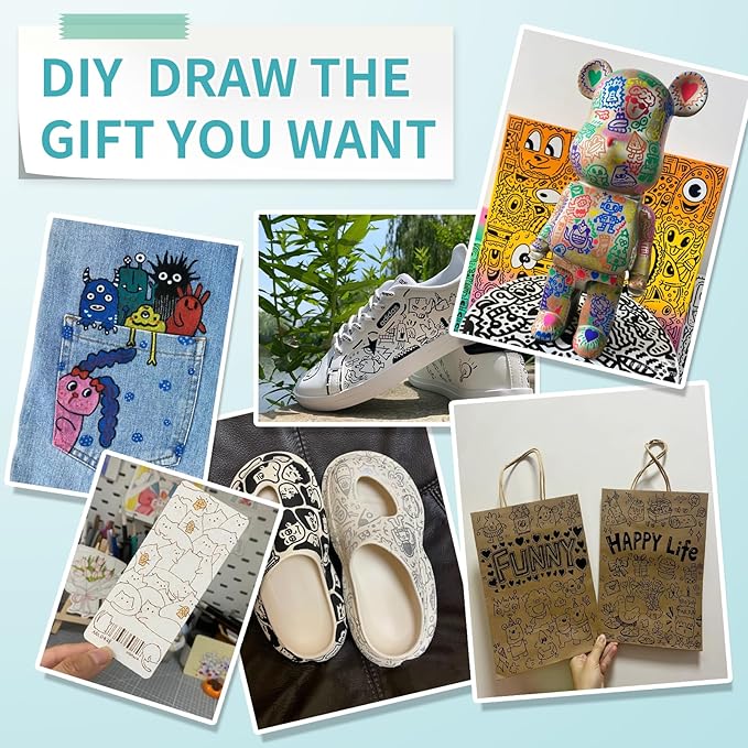 Permanent Markers, Ultra Fine Point Markers Set,48 Assorted Colors Work on Wood, Plastic, Paper, Metal, Stone, Glass for the Artist、Kids、Adult, 48 Count