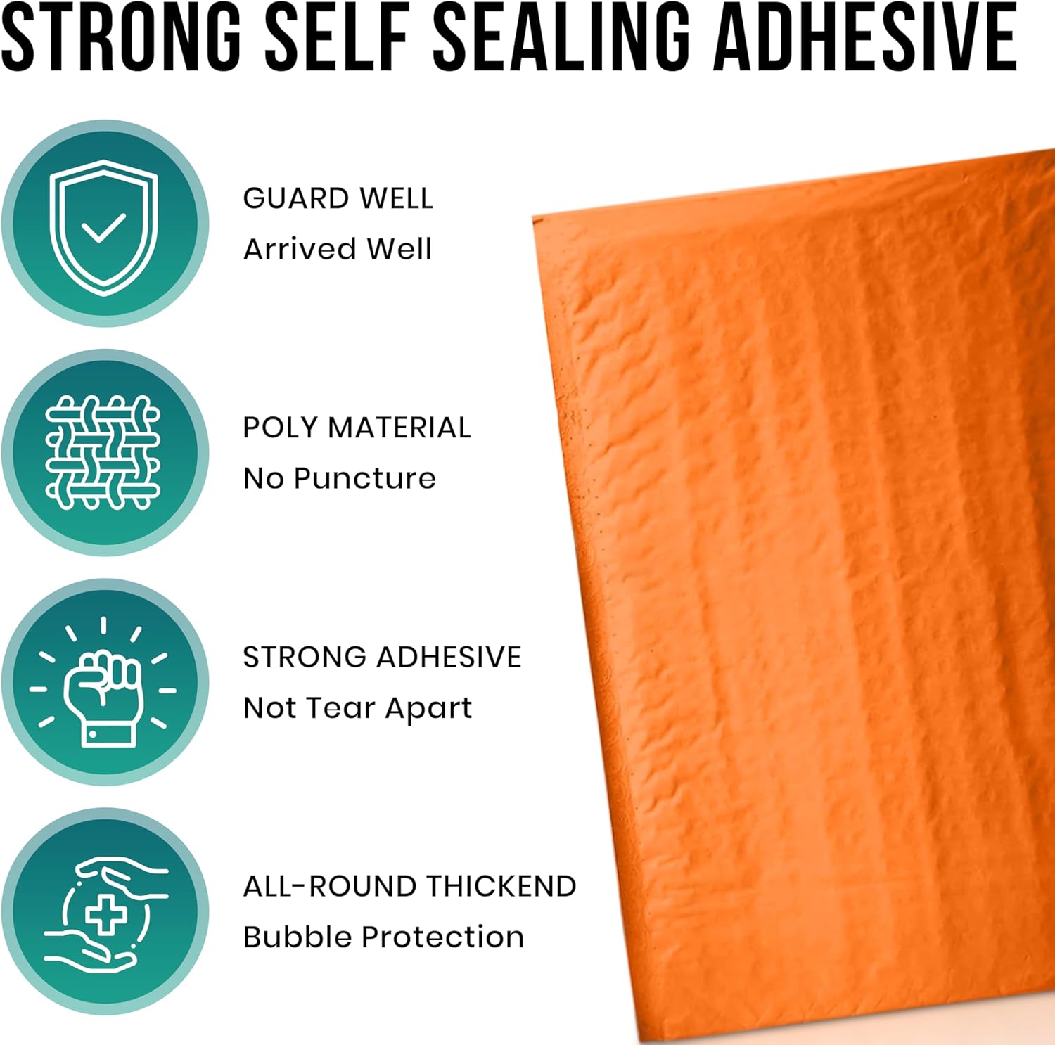 Levex - #0000 4" x 6" [10 Pack] Orange Poly Bubble Mailers, Padded Envelope Mailers, Packing Envelope & Mailing Bags for Shipping