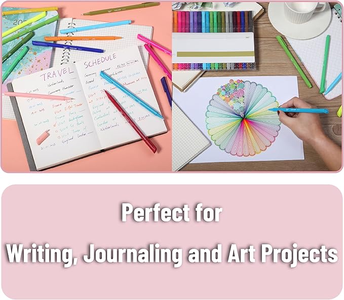 Mr. Pen- Fineliner Pens Colored, 24 Pack, Ergonomic Triangular Colorful Barrels, 0.4mm Fine Liner Pens