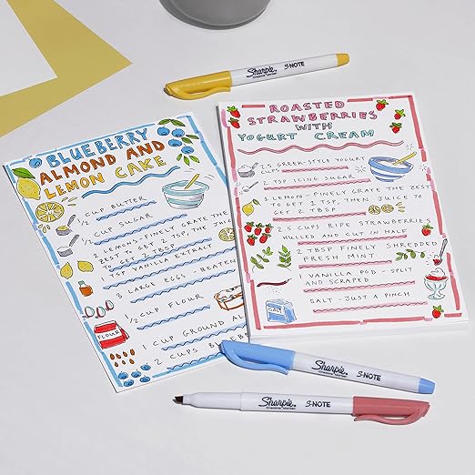 SHARPIE S-Note Creative Colouring Marker Pens | Highlight, Write, Draw & More | Assorted Pastel Colours | Chisel Tip | 6 Count