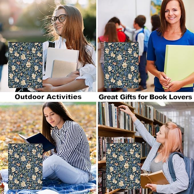 Botanical Book Sleeve, Classic Flower Book Covers for Paperbacks, Floral Book Pouch Book Protector, Book Lovers Gifts for Women Girls Grandma, Book Accessories Book Club Gifts Christmas Birthday Gifts