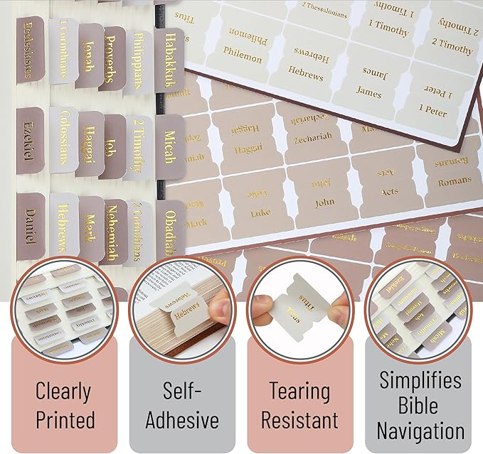 Mr. Pen- Bible Tabs, 75 Tabs, Mystic Forest, Laminated Bible Tabs for Women and Men, Bible Tabs for Study Bible, Bible Index Tabs, Bible Book Tabs, Bible Labels Tabs, Mr Pen Bible Tabs