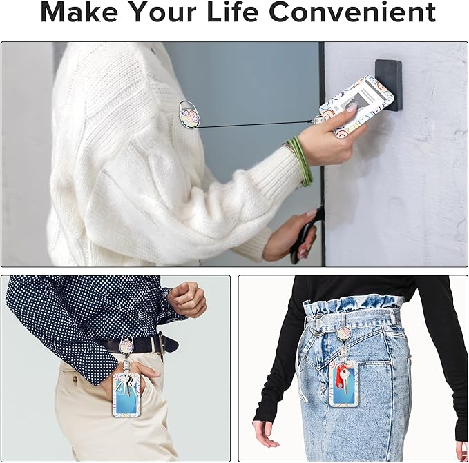 Cute ID Badge Holder with Lanyard Retractable Badge Reel Clip Funny Lanyards for ID Badges Name Tags Keychain for Office Teacher Doctor Student Women Men Nurse Accessories for Work