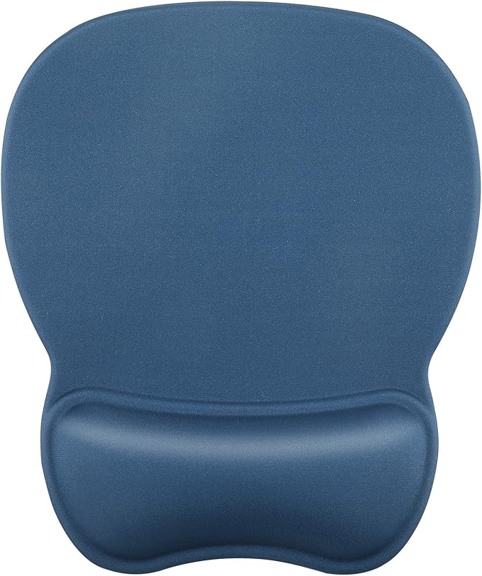 MROCO Ergonomic Mouse Pad with Gel Wrist Rest, Comfortable Mousepad with Smooth Wrist Support Surface and Non-Slip PU Base for Pain Relief, Computer, Laptop, Office & Home, 9.4 x 8.1 in, Navy Blue