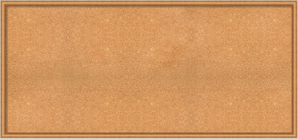 Amanti Art Natural Cork Board for Wall, 28x60 Vision Board with Bronze Frame, Oversize Corkboard Office Decor for Home Organization, Casual Corkboard Pinboard to Display Items for Home Organization