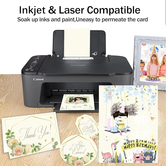 100 Sheets Cream Cardstock 8.5 x 11 Off White Card Stock,Goefun 65lb Ivory Paper Printer Paper for Cards Making, Office Printing, Wedding