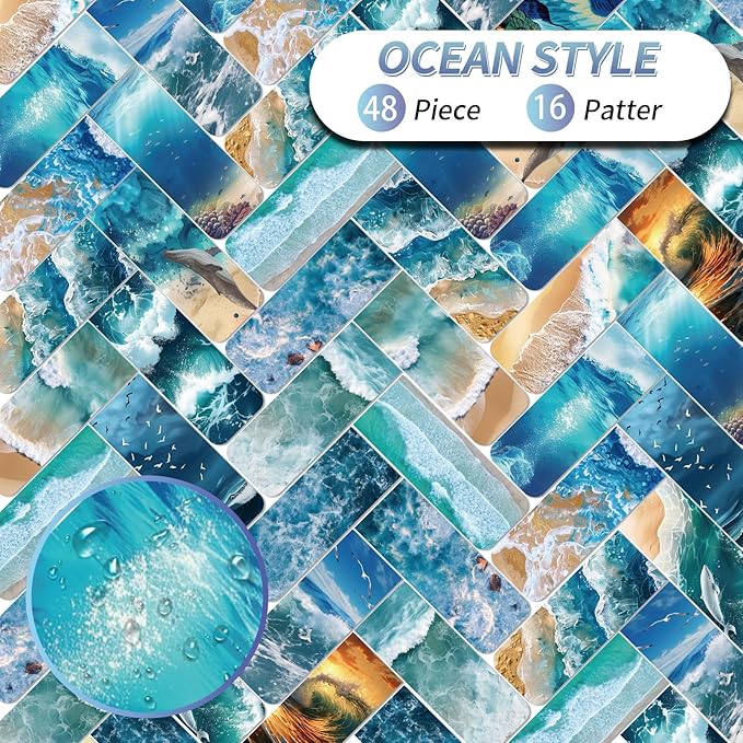 48 Pieces Magnetic Bookmarks Magnet Page Markers - Book Marks for Reading Women & Men with Storage Boxes - Cute Magnet Bookmark Clips for Reading Pleasure（Ocean）