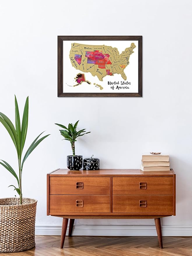 JARLINK Scratch Off USA Map Poster, 12x17 inches United States Map with Unique Accessories Set, Personalized Travel Poster, Gift for Travelers