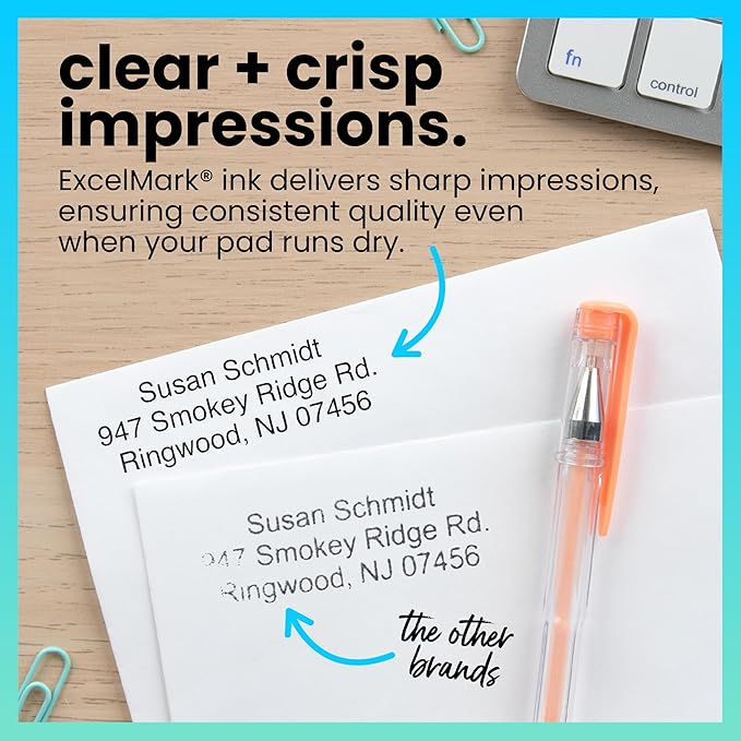 ExcelMark Self Inking Stamp Refill Ink - 2 oz. - Black Ink