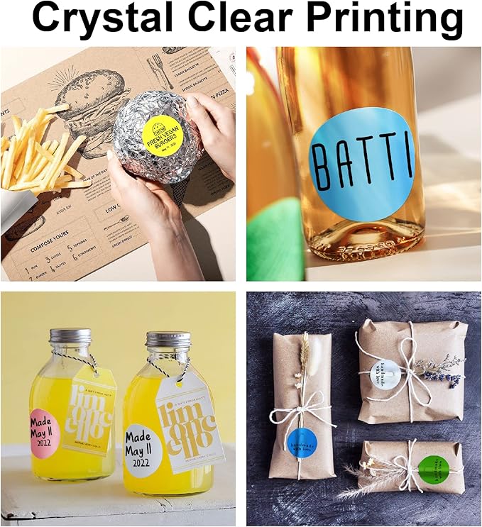 Hybsk 2 inch Circle Color Direct Thermal Stickers Shipping Labels for Barcodes,Name Tag,DIY Logo Design,QR Code,Inventory– Compatible with Zebra,Rollo,Munbyn,and More-750 pcs (2 inch,Yellow)