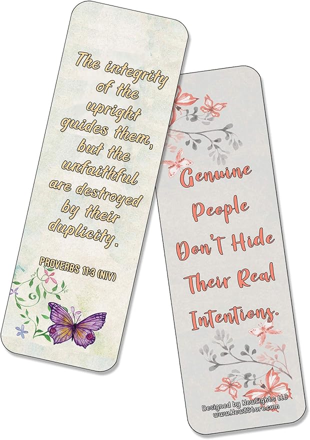 NewEights Famous Verses and Quotes on Honesty (12-Pack) – Daily Motivational Card Set – Collection Set Book Page Clippers – Ideal for Church Events