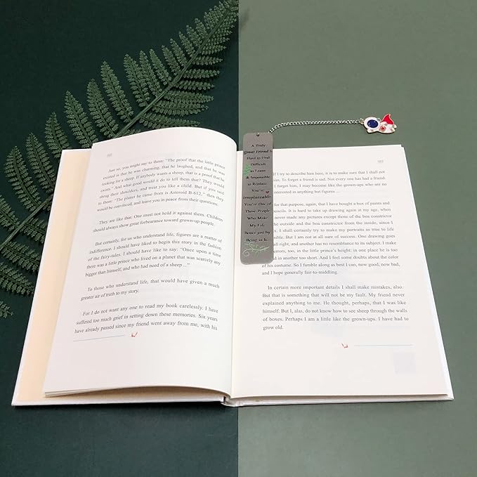 to Friend Bookmarks for Women Men Best Friend Birthday Graduation Farewell Gifts True Friendship Appreciate Engraved Quote Bookmark Personalized Book Lover Christmas New Year Cute Astronaut Keepsakes