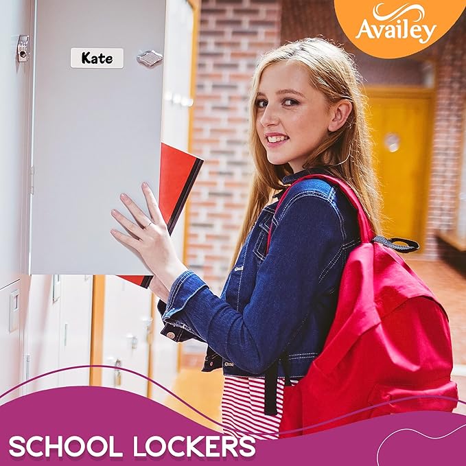 Availey 50 Pieces (3.2 x 1.2") - White Magnetic Dry Erase Labels - Reusable Strips for Classroom Home Office Garage Refrigerator Blank Writable Erasable Cards Name Tags Students Locker Shelf