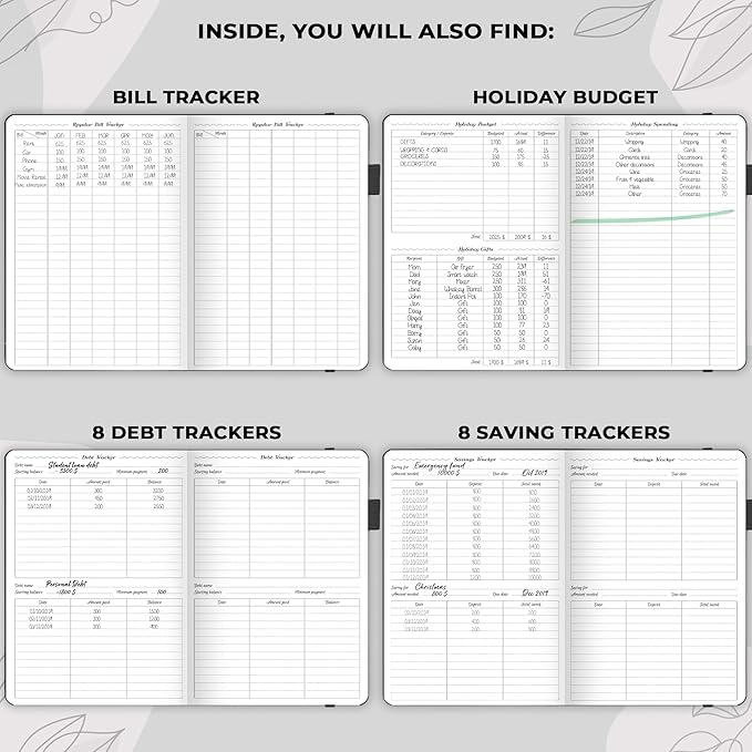 GoGirl Budget Planner – Monthly Financial Planner Organizer Budget Book. Expense Tracker Notebook Journal to Control Money, A5 (Black)
