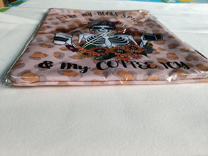 LParkin I Like My Books Spicy and My Coffee ICY Book Sleeve with Zipper for Book Lovers Cover Gift (I Like My Books Spicy and My Coffee ICY)