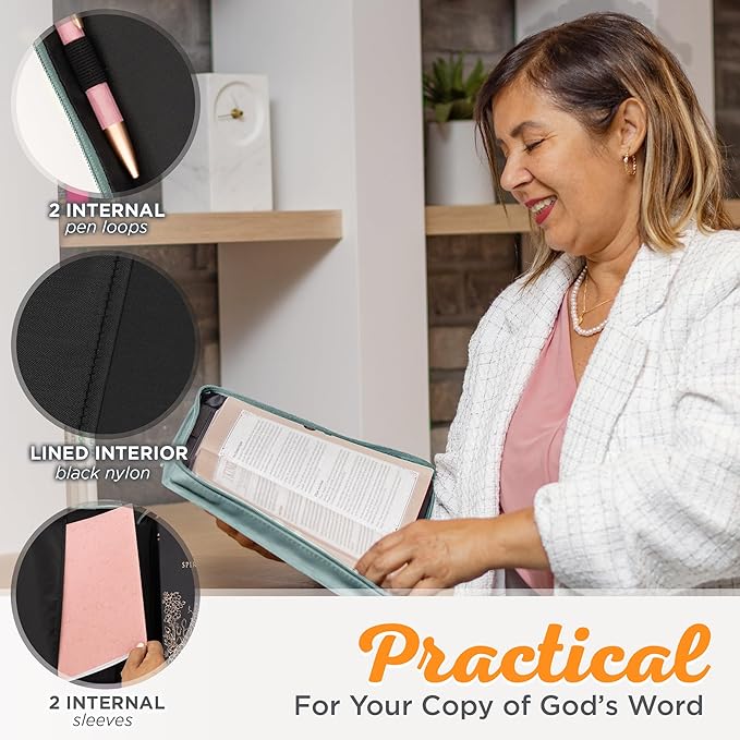 Christian Art Gifts Faux Leather Fashion Bible Cover: I Know The Plans I Have for You - Jeremiah 29:11 Inspirational Bible Verse, Debossed Floral Teal Design, Large