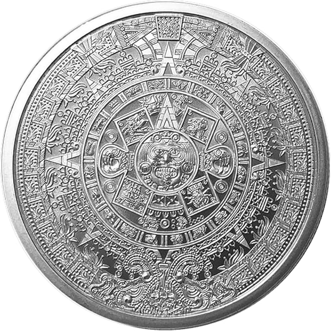 1 oz Aztec Calendar Silver Round Fine Silver