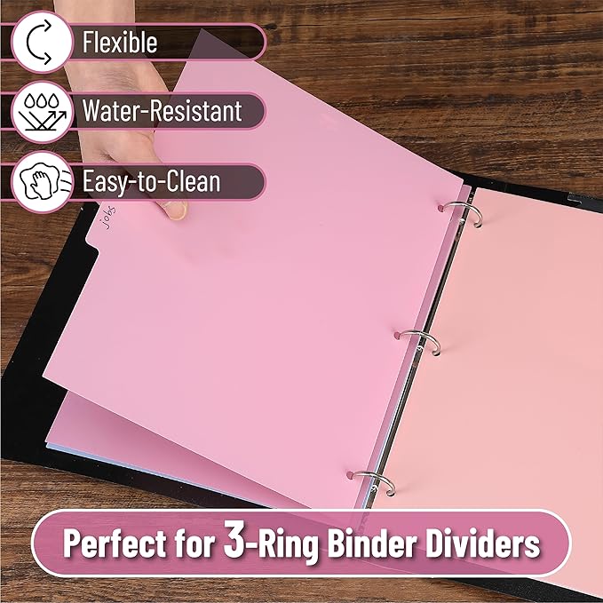 Mr. Pen- Binder Dividers, 6 Tab Dividers, Pack of 2 Sets (12 Dividers Total), Dividers, Plastic Dividers for 3 Ring Binder, Binder Dividers with Tabs, Binder Tabs, 3 Ring Binder Dividers
