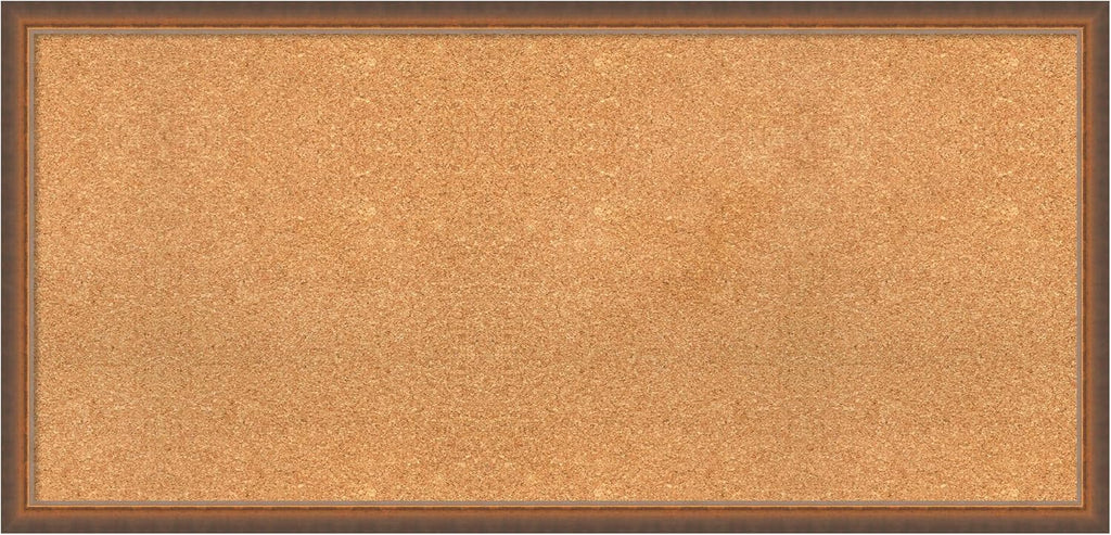 Amanti Art Natural Cork Board for Wall, 22x46 Vision Board with Bronze Frame, Oversize Corkboard Office Decor for Home Organization, Modern Corkboard Pinboard to Display Items for Home Organization