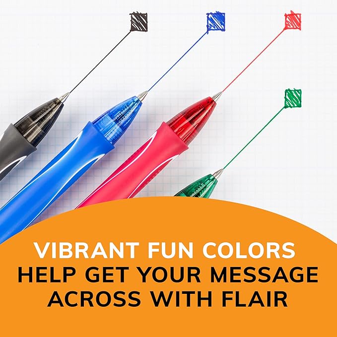 BIC Gelocity Quick Dry Assorted Colors Gel Pens, Medium Point (0.7mm), 4-Count Pack, Retractable Gel Pens With Comfortable Full Grip (Pack of 2)