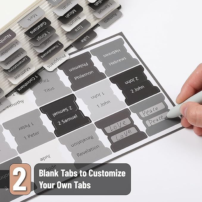 Mr. Pen- Bible Tabs, 75 Tabs, Gray, Laminated Bible Tabs for Women and Men, Bible Tabs for Study Bible, Bible Index Tabs, Bible Book Tabs, Bible Labels Tabs, Mr Pen Bible Tabs