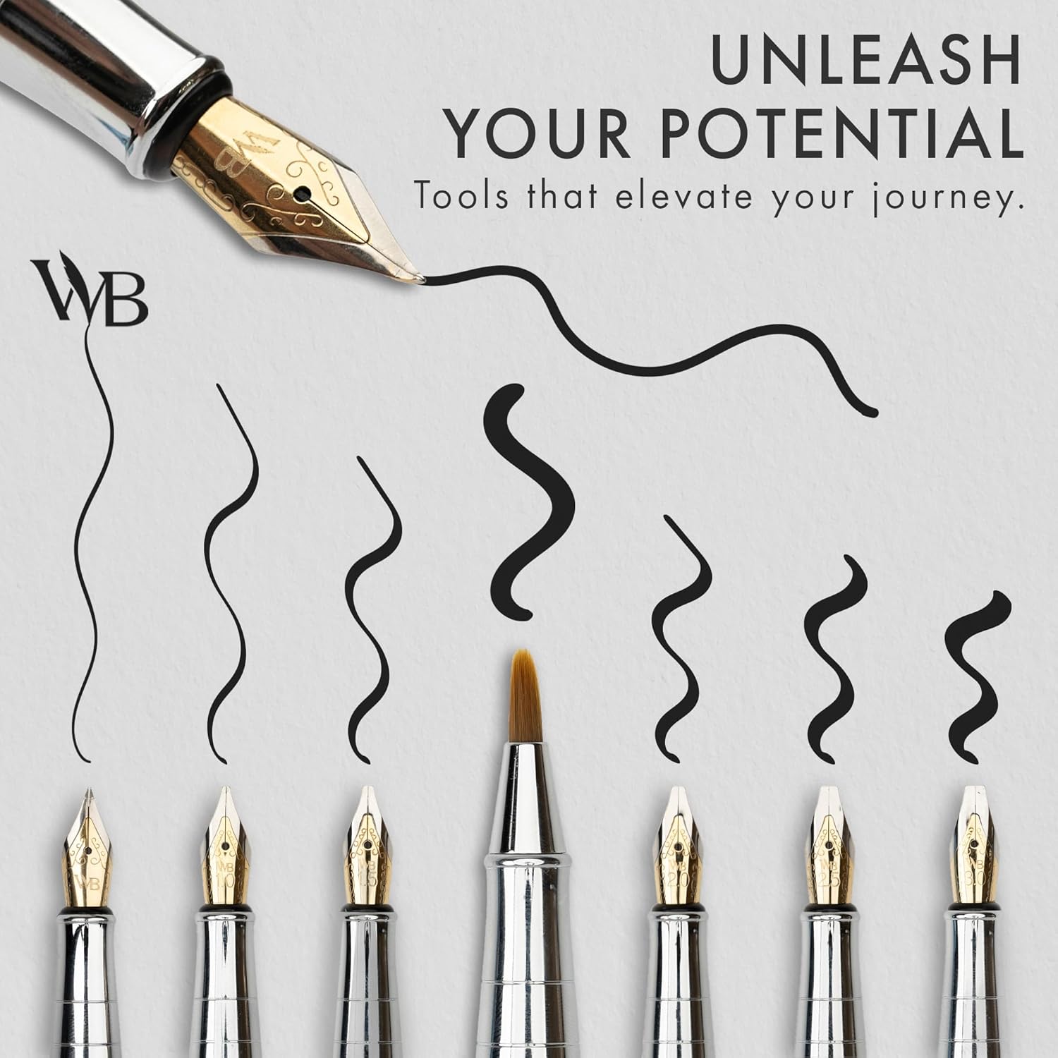 Wordsworth & Black Calligraphy Pen Gift Set, Includes Bottle, 6 Cartridges, Refill Converter, 6 Replacement Nibs, Premium Package, Journaling, Smooth Writing Pens [Green Chrome]