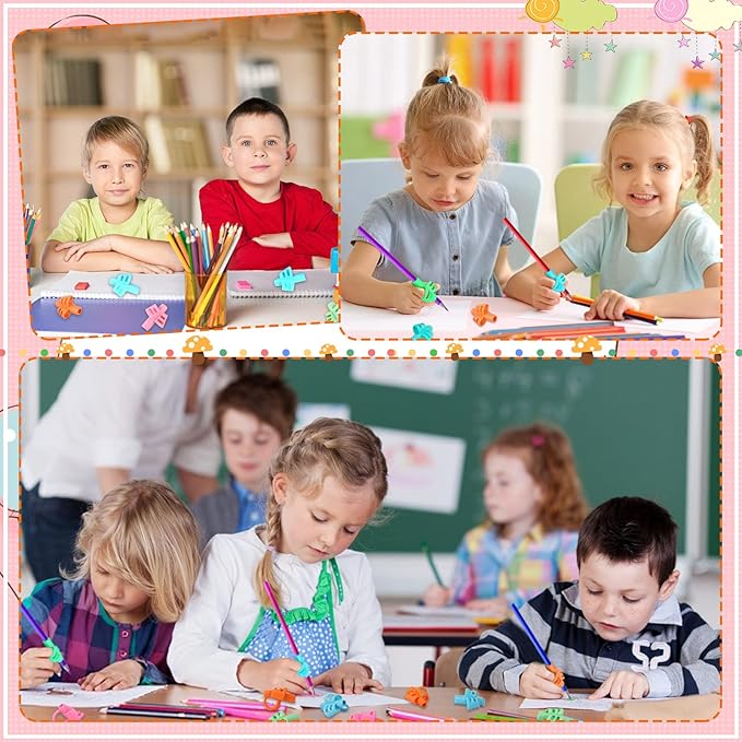 SANNIX 16 PCS Pencil Kids Grips for Kids Handwriting, Grip Posture Correction Training Pen Writing Aid Tool for Kids Toddler Preschools Children Adults Students