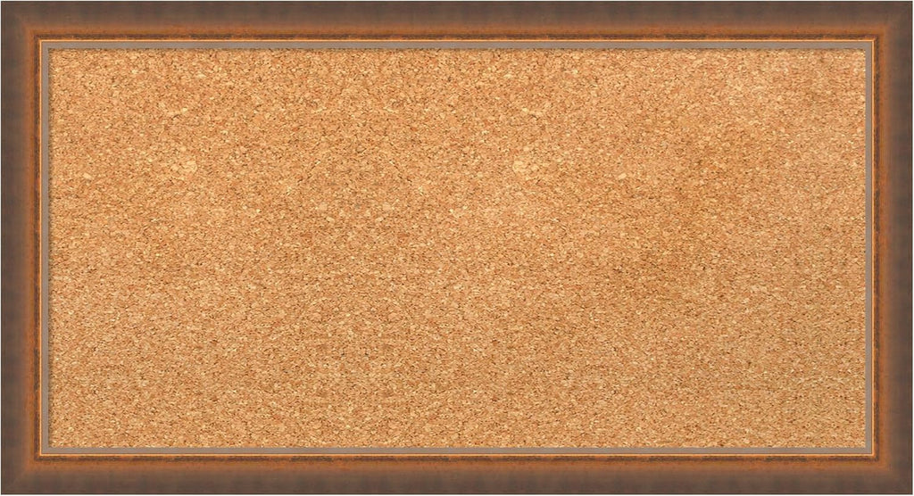 Amanti Art Natural Cork Board for Wall, 14x26 Vision Board with Bronze Frame, Small Corkboard Office Decor for Home Organization, Modern Corkboard Pinboard to Display Items for Home Organization in