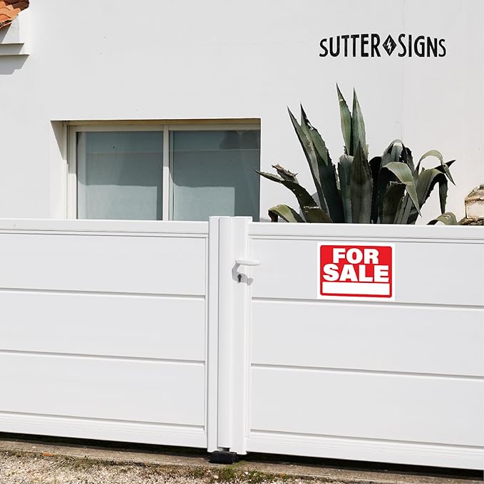 For Sale Signs for Vehicles Sticker 2pcs | Self Stick On For Sale Sign for Car Window, Business, Owner | Outdoor Weatherproof Vinyl Sticker Signs, 10" x 7"