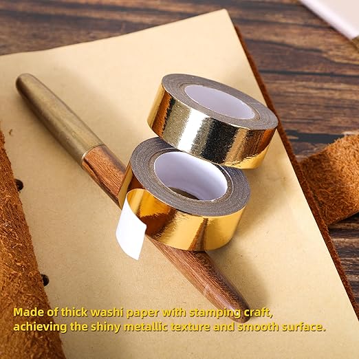 Solid Foil Washi Tape - Low Tack Self Adhesive Decorative Washi Tape Shiny Metallic Color - 3/5 Inch Wide and 66 FT Long Total, Silver