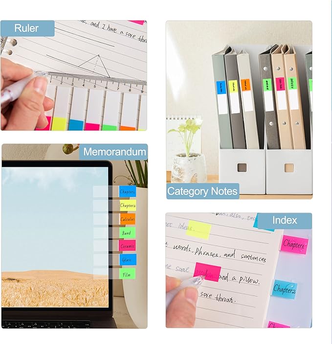 Golcellia 1600 Pieces, Transparent Sticky Notes, Page Markers, Book Tabs, Sticky Note Tabs, Sticky Tabs, Page Tabs, Label Stickers, Pop Up Index Tabs, Tabs Flags Stickers, Index Tabs Flags
