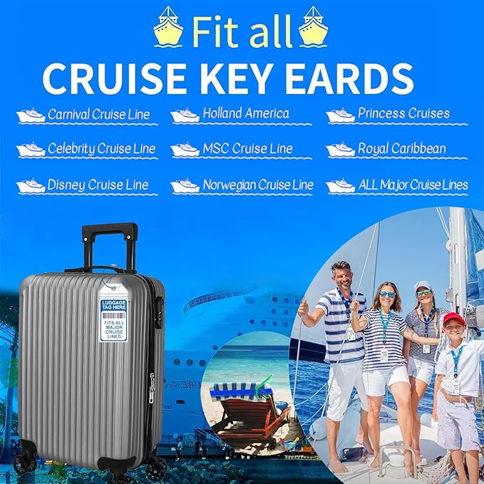 15 Pcs Cruise Essentials Accessories Kit Must Haves Set Include Non-Surge Power Strip, Retractable Cruise Lanyards for Ship Card, Luggage Tags Holder, Towel Bands, Anti Nausea Wristband, Magnetic Hook
