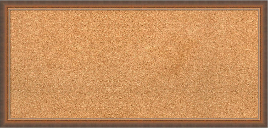 Amanti Art Natural Cork Board for Wall, 18x38 Vision Board with Bronze Frame, Medium Corkboard Office Decor for Home Organization, Modern Corkboard Pinboard to Display Items for Home Organization in