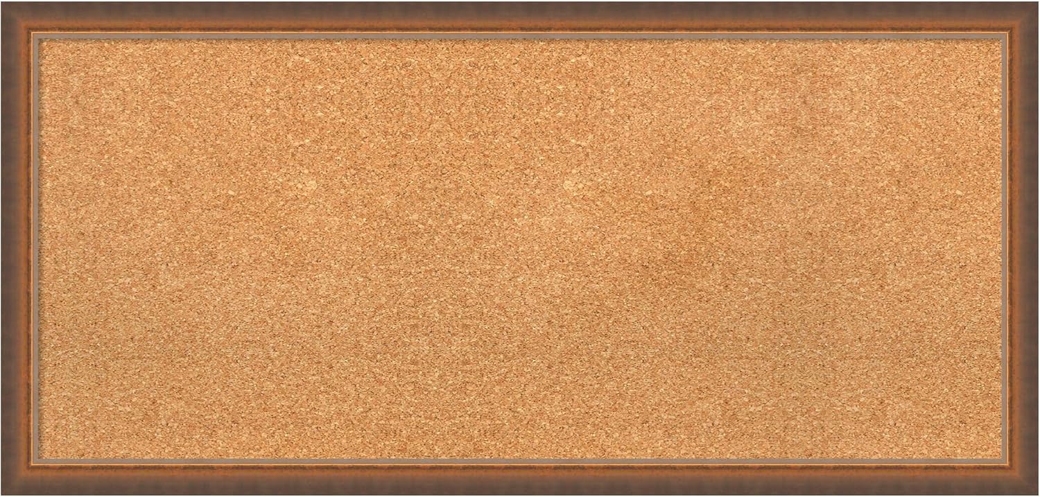 Amanti Art Natural Cork Board for Wall, 18x38 Vision Board with Bronze Frame, Medium Corkboard Office Decor for Home Organization, Modern Corkboard Pinboard to Display Items for Home Organization in