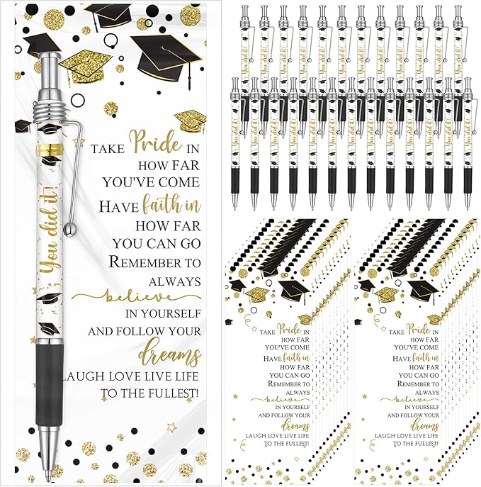 25 Pcs Graduation Ballpoint Pens Class of 2025 Pens Bulk Graduation Favors Pens and Bookmark Graduation Gift for Student School Grad Party Favor Senior High School Supplies