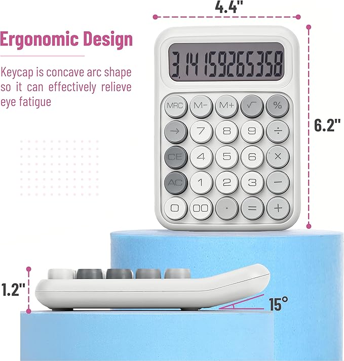 Mr. Pen- Mechanical Switch Calculator, 12 Digits, Large LCD Display, Gray Calculator Big Buttons, Mechanical Calculator, Calculators Desktop Calculator, Cute Calculator, Aesthetic Calculator