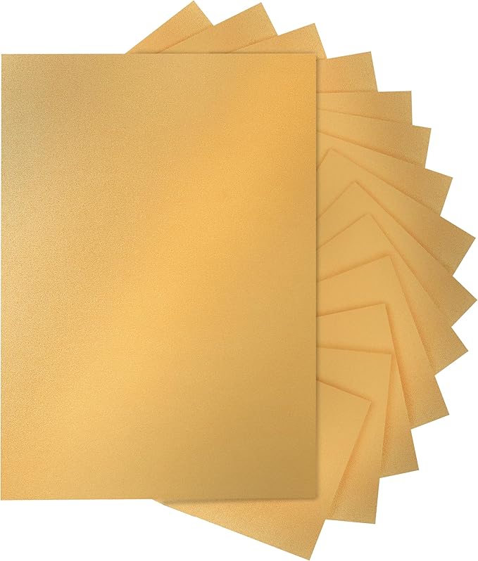 120 Sheets Shimmer Gold Cardstock 8.5 x 11 Metallic Paper, 250gsm/92lb Thick Paper Card Stock for Birthday Decorations, DIY Cards Making, Greeting Cards, Wedding Invitations, School Crafting