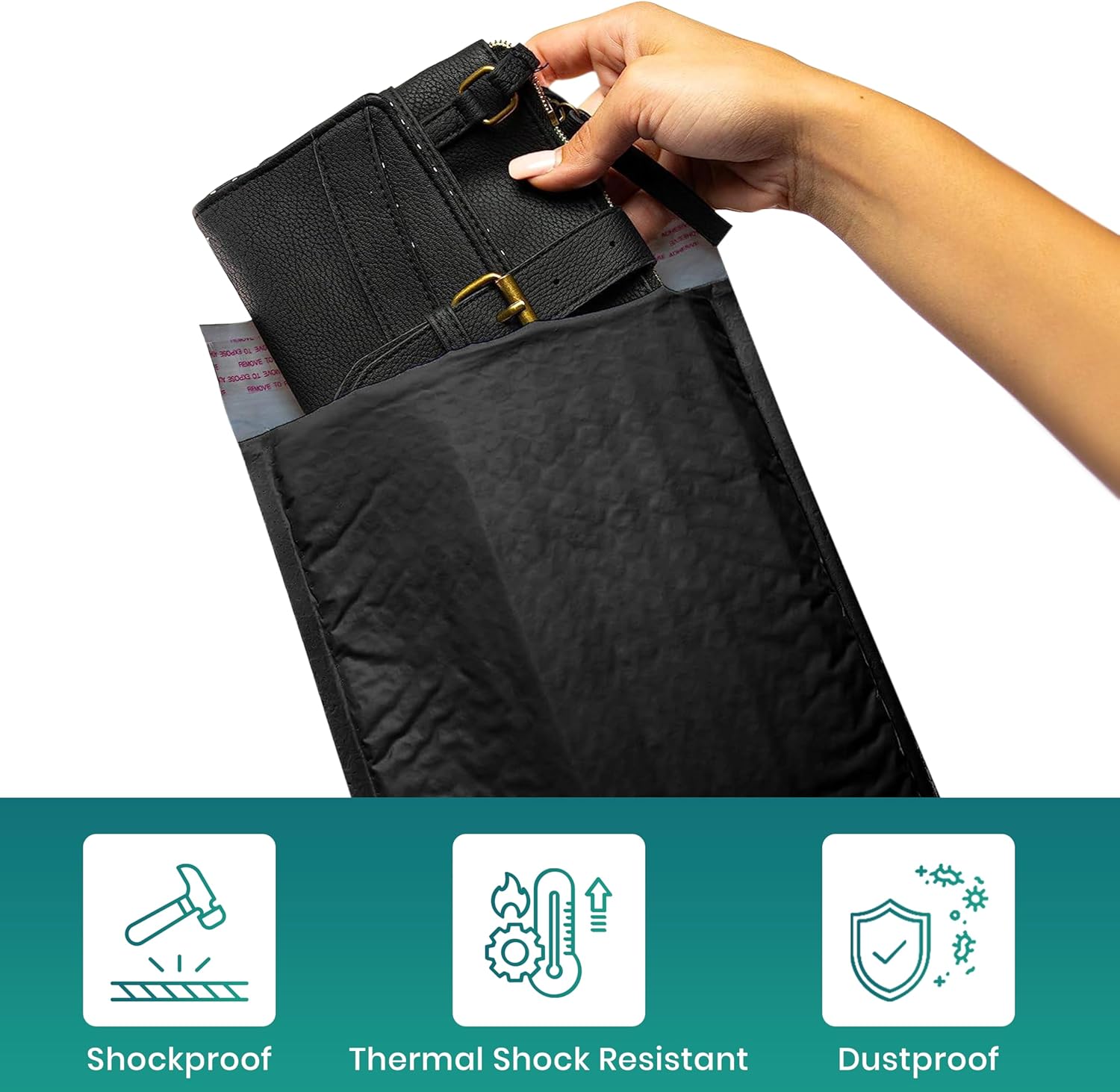 Levex - #000 4" x 8" [10 Pack] Black Poly Bubble Mailers, Padded Envelope Mailers, Packing Envelope & Mailing Bags for Shipping