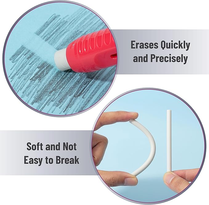 Mr. Pen- Retractable Mechanical Eraser Pen, Pack of 4, Assorted Colors, Pencil Eraser, Eraser for Pencils, Retractable Eraser, Eraser for Artists, Eraser for Pens, Retractable Eraser Pen