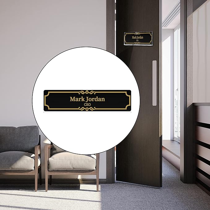 Acrylic Wall Name Plate Holder, Office Name Plate with Adhesive Tapes, Door Name Plate Wall Nameplate Clear Sign Holder Frame, 2"x8", 40 Pack