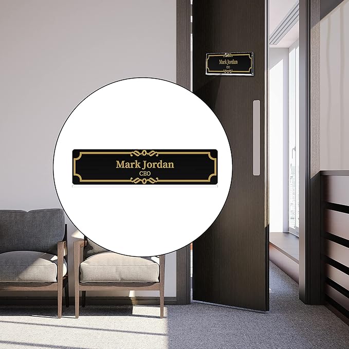 Acrylic Wall Name Plate Holder, Office Name Plate with Adhesive Tapes, Door Name Plate Wall Nameplate Clear Sign Holder Frame, 2"x8", 80 Pack