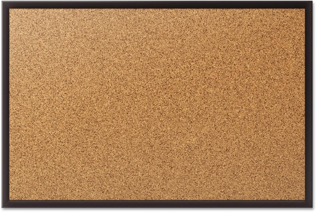Quartet Cork Board, Bulletin Board, 2' x 1.5' Corkboard, Black Frame (2301B)