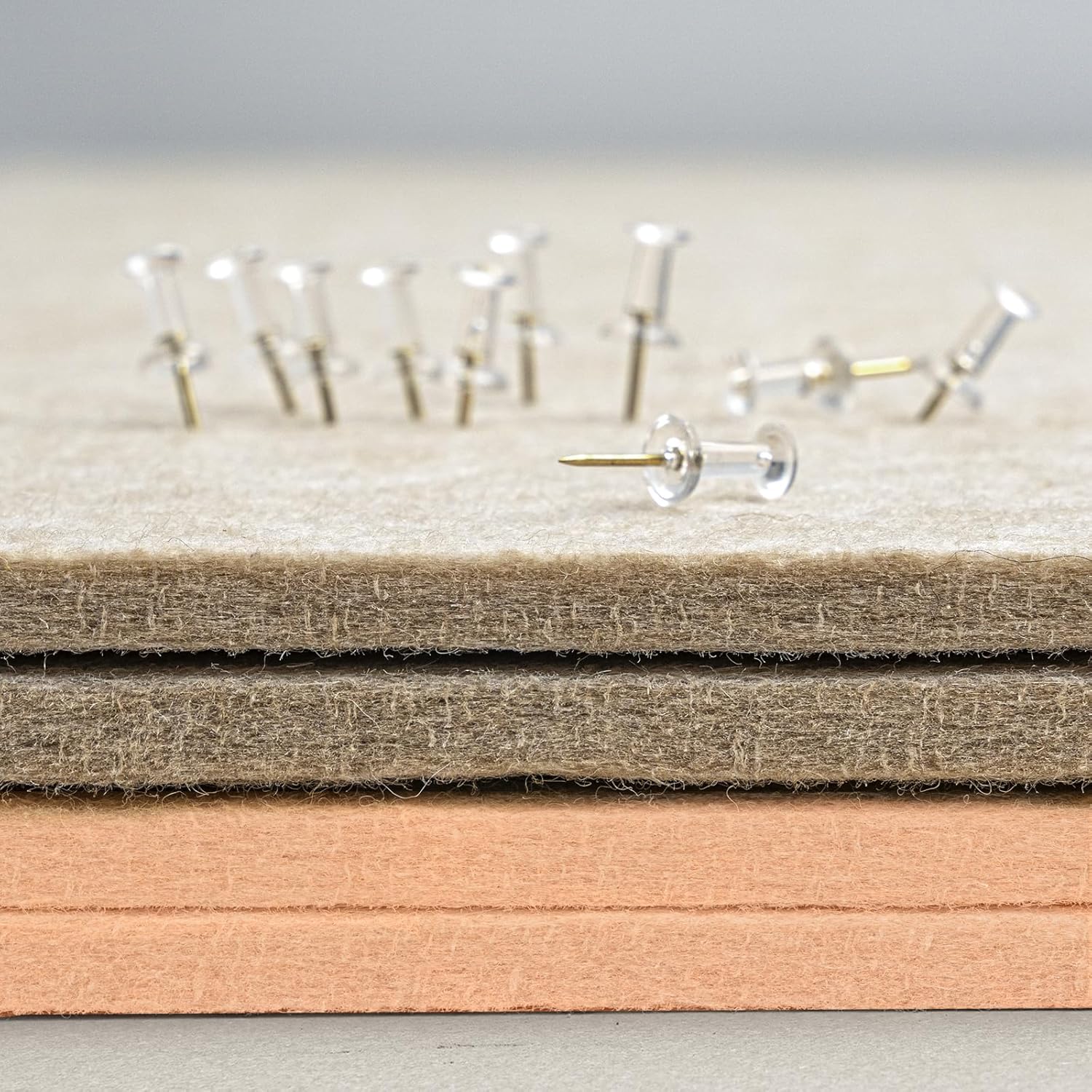 Large Bulletin Board - 48 x 36 Inches, Decorative Felt Pin Board for Wall - 4' x 3' Foldable Photo Display Board with Self-Adhesive Tape, Includes 20 Push Pins - Melon