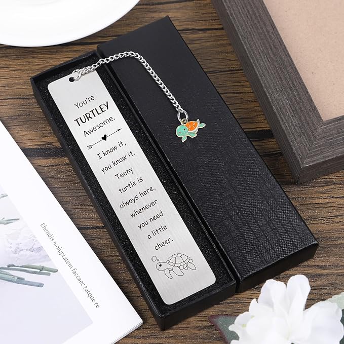 Metal Bookmark Turtle Gifts - Best Turtle Gifts for Turtle Lovers Sea Turtle Gifts for Women Cute Turtle Lovers Gift Ideas Birthday Thanksgiving Christmas Sea Turtle Gifts for Book Lovers