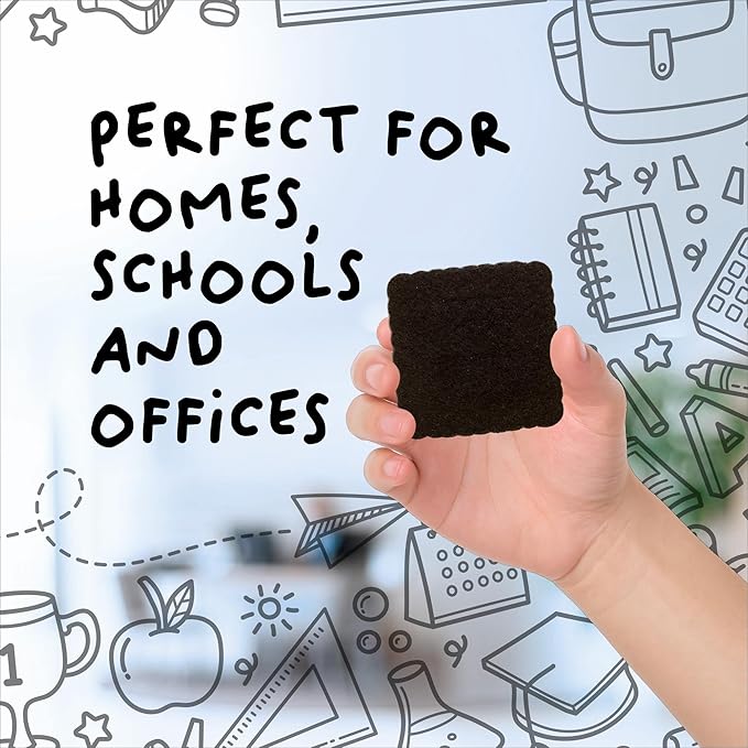 IMPRESA 24-Pack of Premium Magnetic Dry Erase Erasers/Dry Erasers - 2" x 2" - Whiteboard Erasers for Classroom, Home and Office