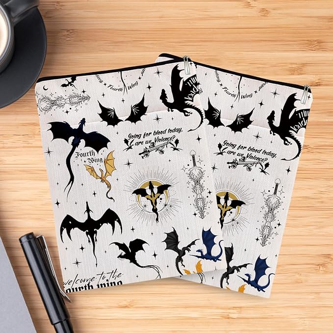 Romantasy Dark Academia Dragons Book Sleeve, Fantasy Novel Reader Gift, Bookish Gifts, Book Inspired Gift, Paperback Book Protector Book Cover Dragons Lovers Book Gifts (Dragons Book Sleeve-1106)